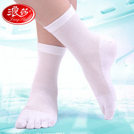 五指襪男純棉夏季短筒浪莎男襪薄款中筒短襪男士超薄運動分趾襪子